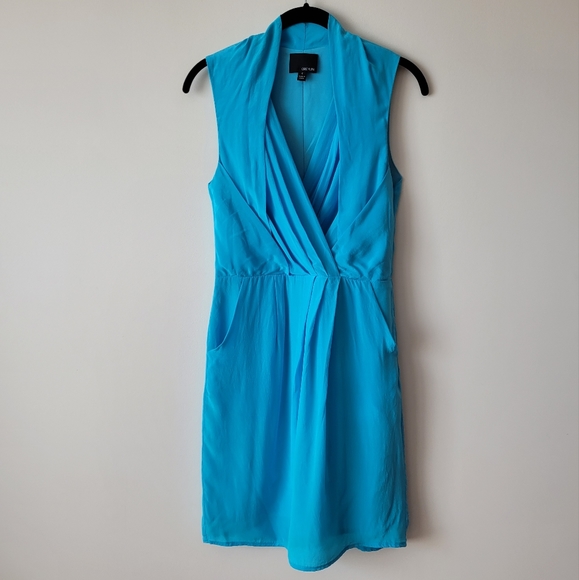 Greylin Camila Silk Crepe Sleeveless Blue Dress Size S - Picture 12 of 13